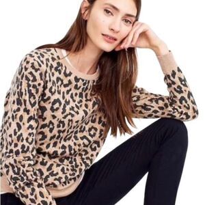 J Crew Merino Wool Leopard Sweater H1
